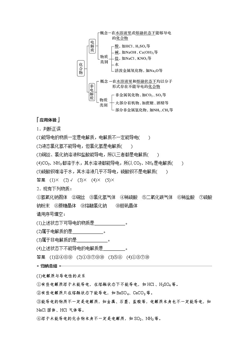 2024年高中化学新教材同步讲义 必修第一册 第1章　第2节　第1课时　电解质的电离（含解析）02