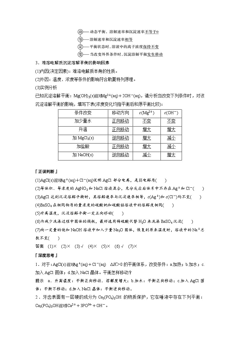 2024年高中化学新教材同步讲义 选择性必修第一册 第3章　第4节　第1课时　难溶电解质的沉淀溶解平衡（含解析）第2页