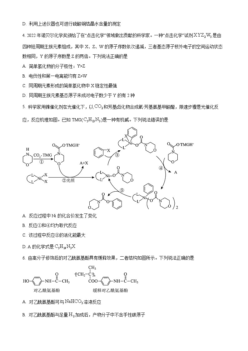 山东省济宁市第一中学2024届高三下学期4月份定时检测化学试题（原卷版）第2页