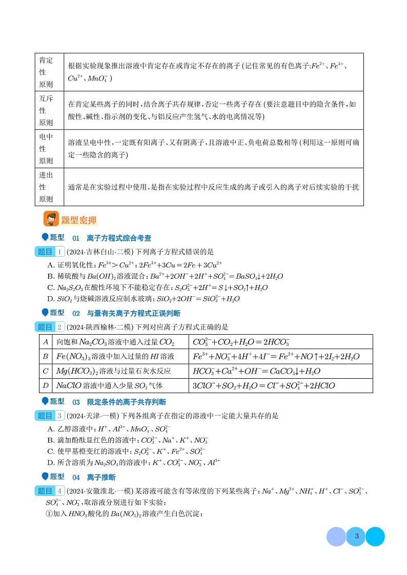 离子方程式与离子共存的判断（学生版）第3页