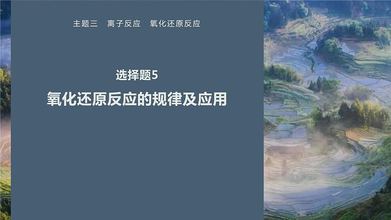 第一篇　主题三　选择题5　氧化还原反应的规律及应用-2024年高考化学二轮复习课件01