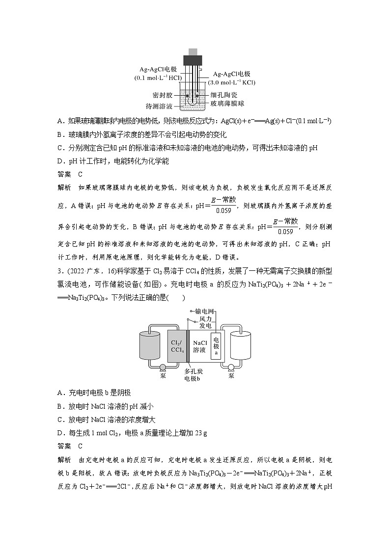 第一篇　主题八　选择题16　两类电化学模型的理解与应用-2024年高考化学二轮复习课件02