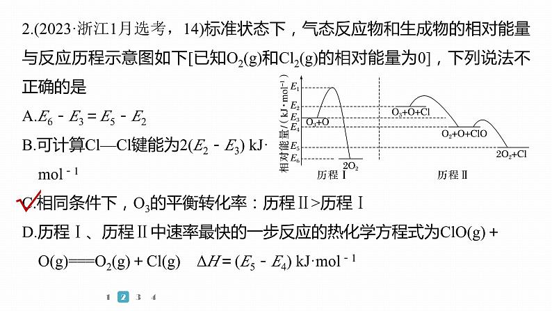 第一篇　主题九　选择题19　化学反应历程 —— 催化机理、能垒图-2024年高考化学二轮复习课件06