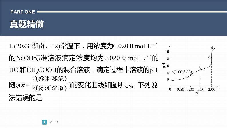 第一篇　主题十　选择题23　滴定曲线的分析与应用-2024年高考化学二轮复习课件03