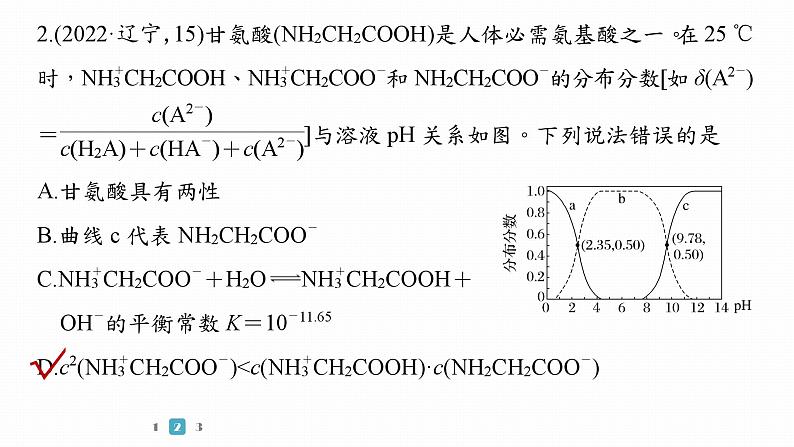 第一篇　主题十　选择题24　溶液中分布系数曲线的分析与应用第7页