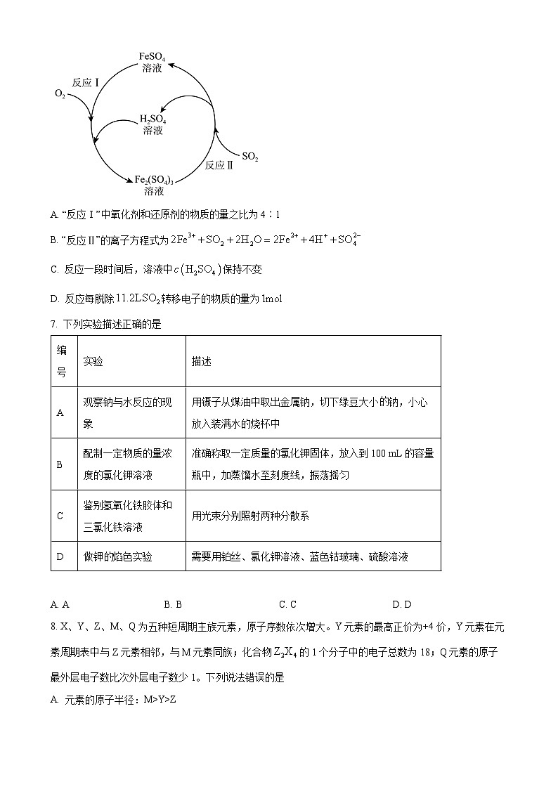 湖南省邵阳市第二中学2023-2024学年高一下学期第一次月考化学试题（原卷版）第2页