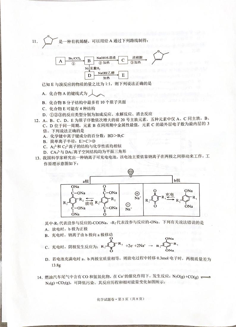 浙江省五校联盟2023-2024学年高二下学期期中考试化学试卷（PDF版附答案）03