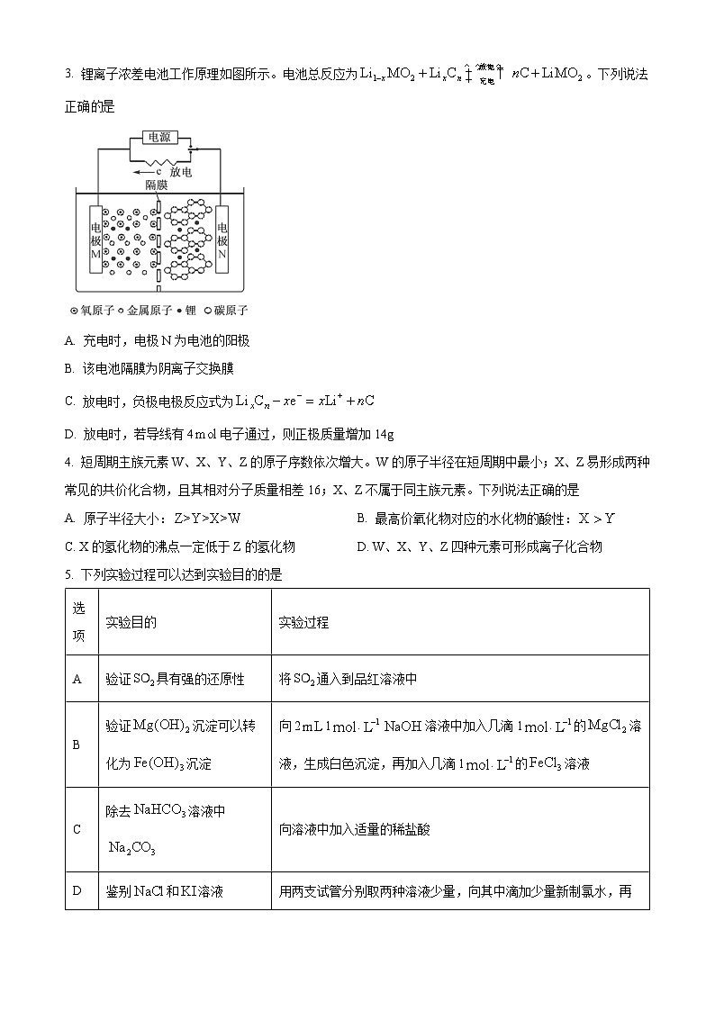 2024届青海省西宁市大通县高三下学期第二次模拟考试理科综合试题-高中化学（原卷版+解析版）02