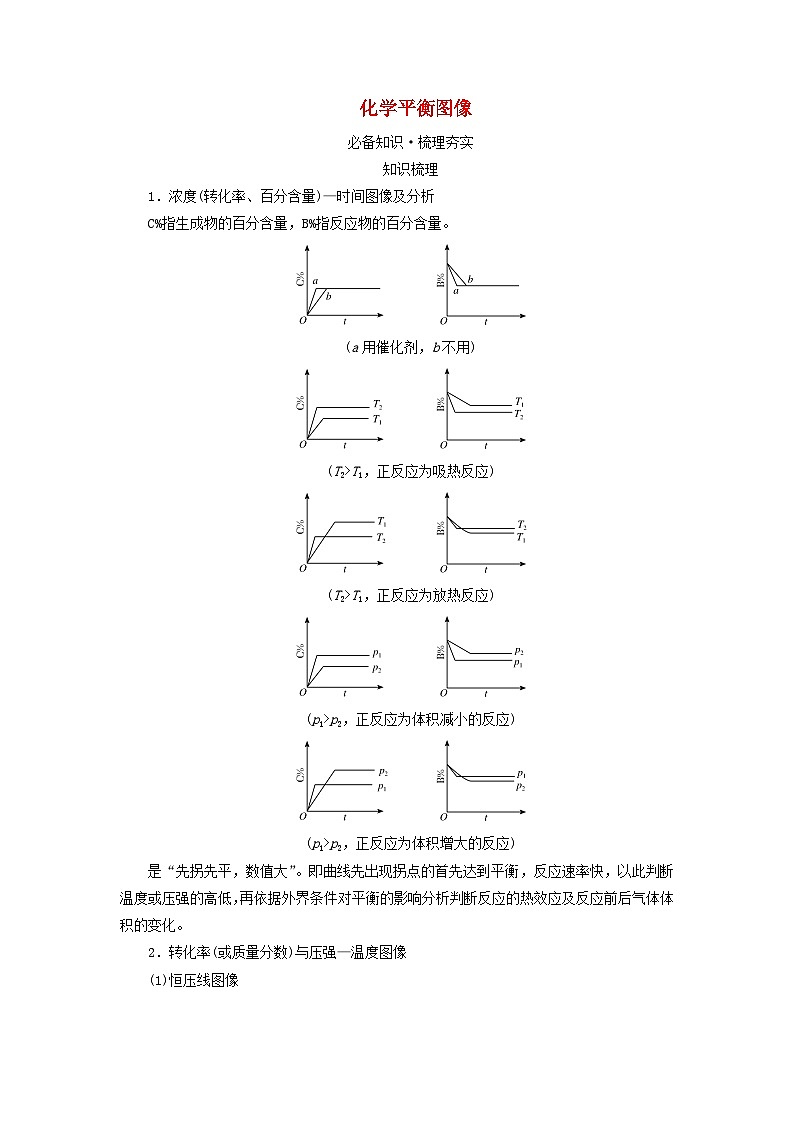 2025版高考化学一轮总复习教案第七章化学反应速率和化学平衡第二十六讲化学反应速率和平衡图像及分析考点二化学平衡图像01