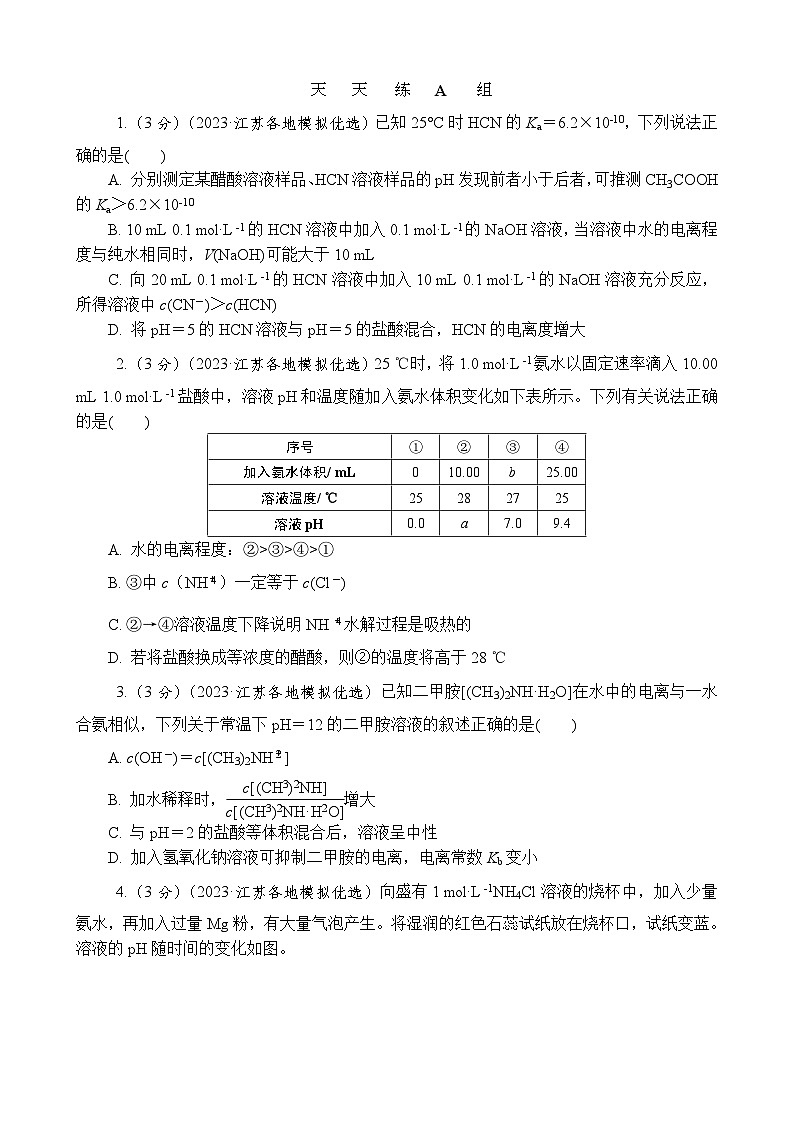 主题4　化学变化与规律  第5练　电解质溶液中的离子反应AB（含解析）—2024高考化学考前天天练第2页