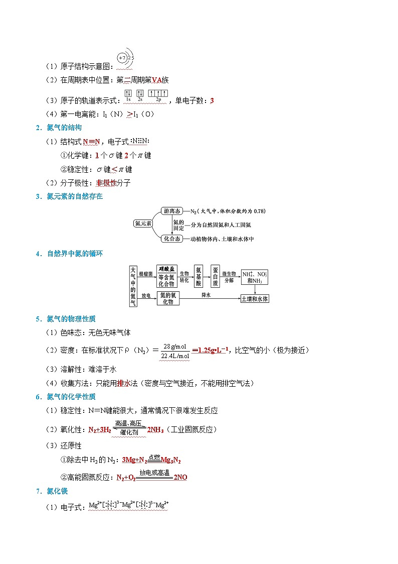 【讲通练透】高考化学知识清单13  氮及其重要化合物（思维导图+知识解读+易混易错+典例分析）第2页