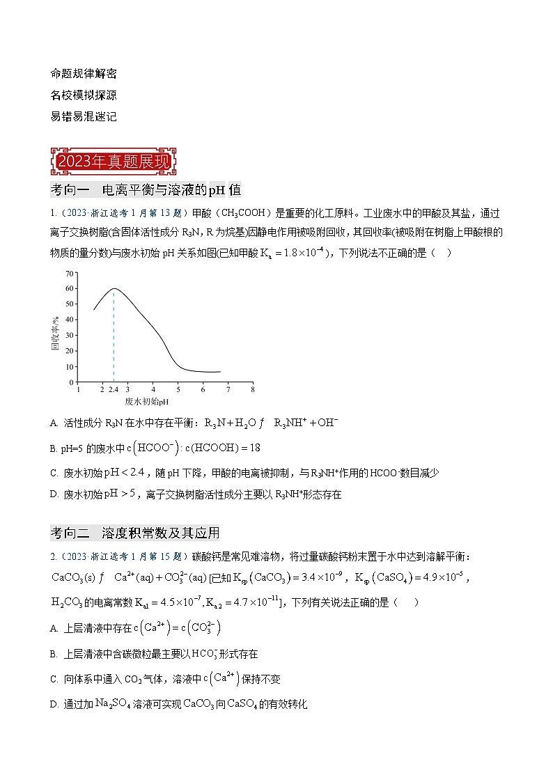 【题源解密】专题09  水溶液中的离子平衡-2024高考化学题源解密（全国通用）02