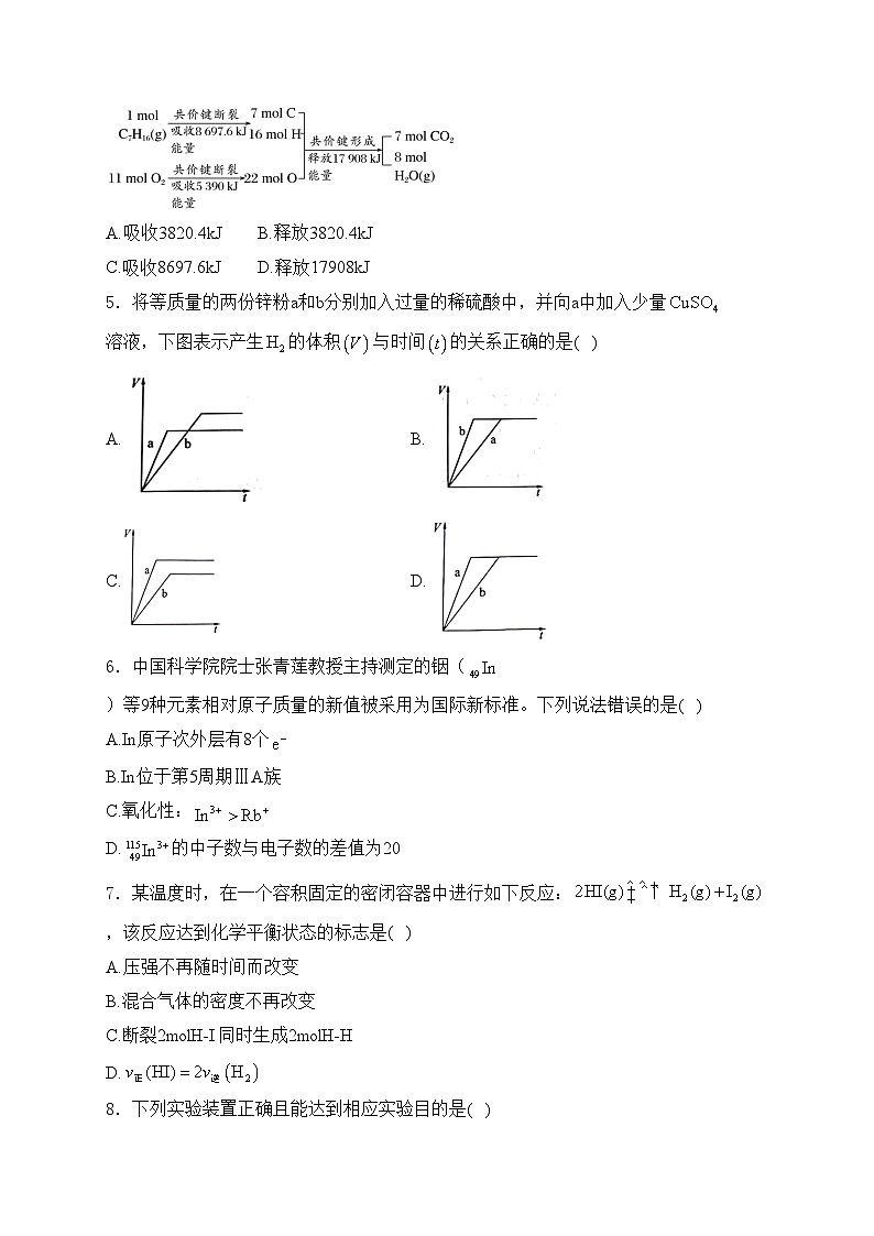 福建省龙岩市连城县第一中学2023-2024学年高一下学期4月月考化学试卷(含答案)第2页