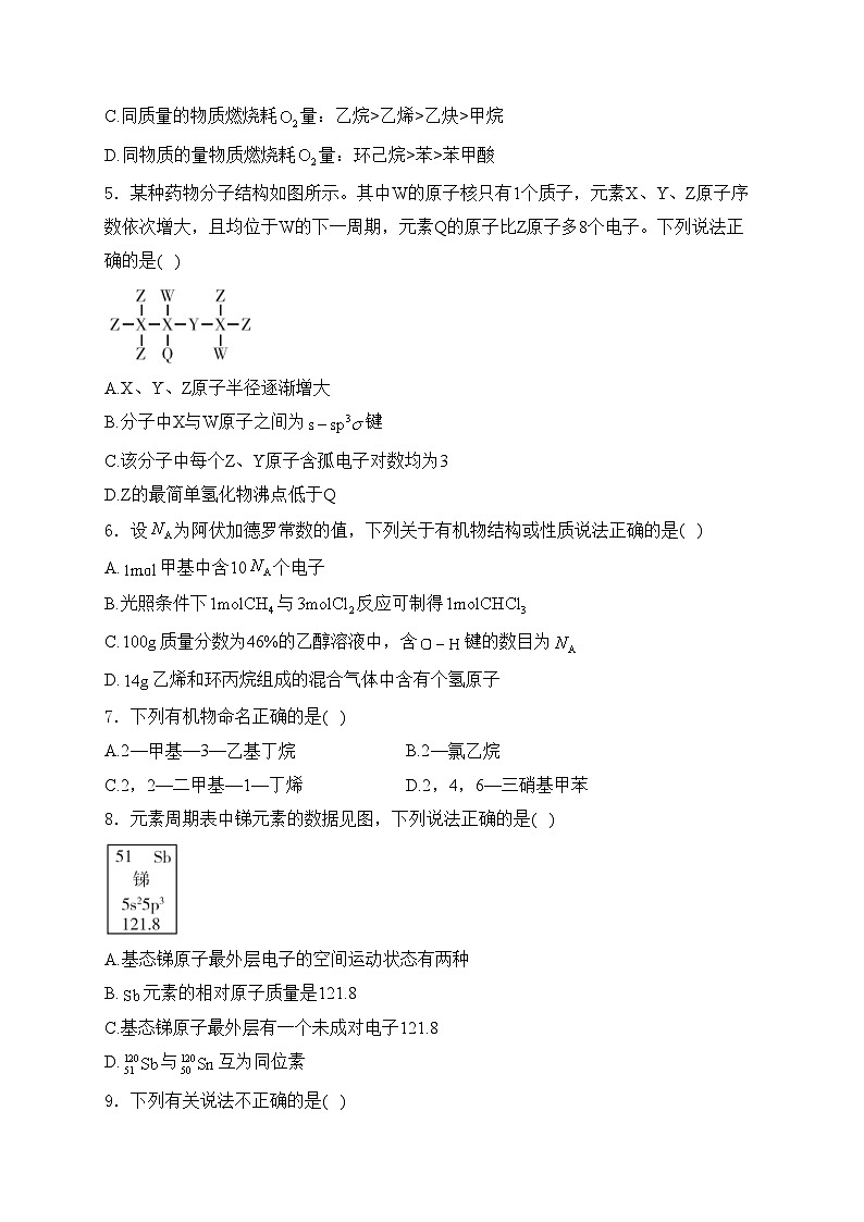 山东省临沂市六县2022-2023学年高二下学期期中考试化学试卷(含答案)02