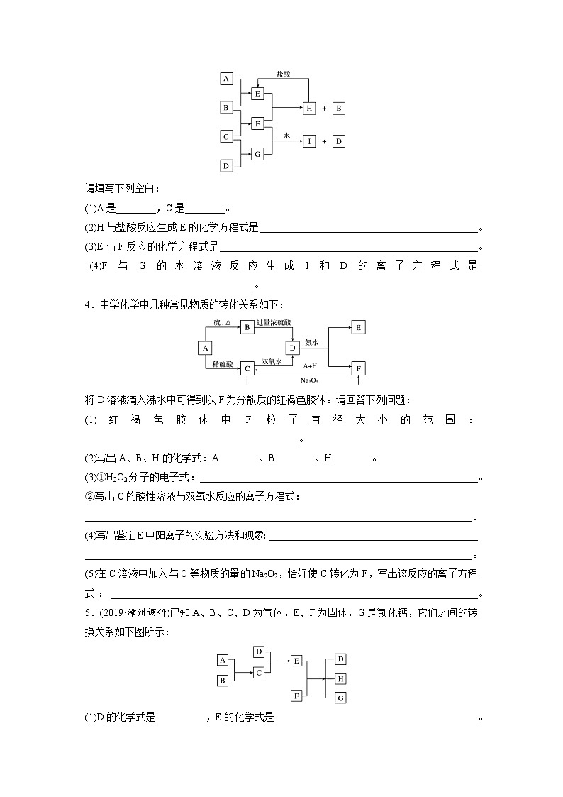 高三化学每天练习20分钟——无机框图推断题常见突破口（有答案和详细解析）02