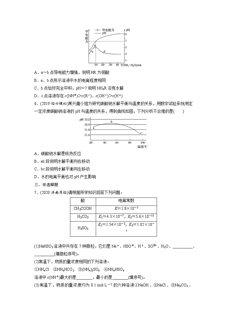 高三化学每天练习20分钟——盐类水解原理及其应用（有答案和详细解析）02
