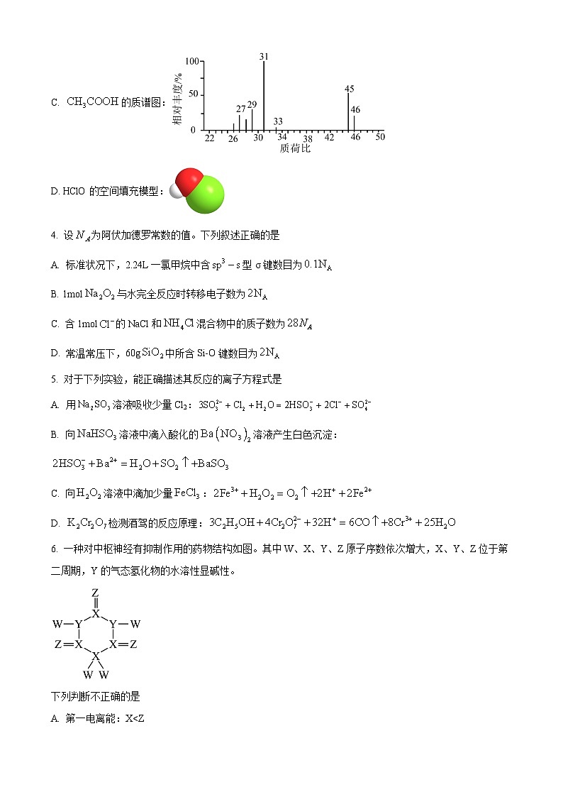 天津市滨海新区塘沽第一中学2024届高三下学期毕业班十二校联考前模拟化学试题（原卷版+解析版）02