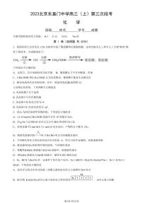 2023北京东直门中学高三上学期12月月考化学试卷及答案