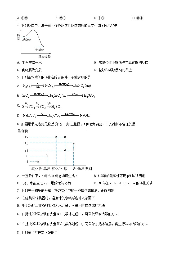 湖南省衡阳市衡阳县第一中学2023-2024学年高一下学期4月期中考试化学试题（原卷版+解析版）02