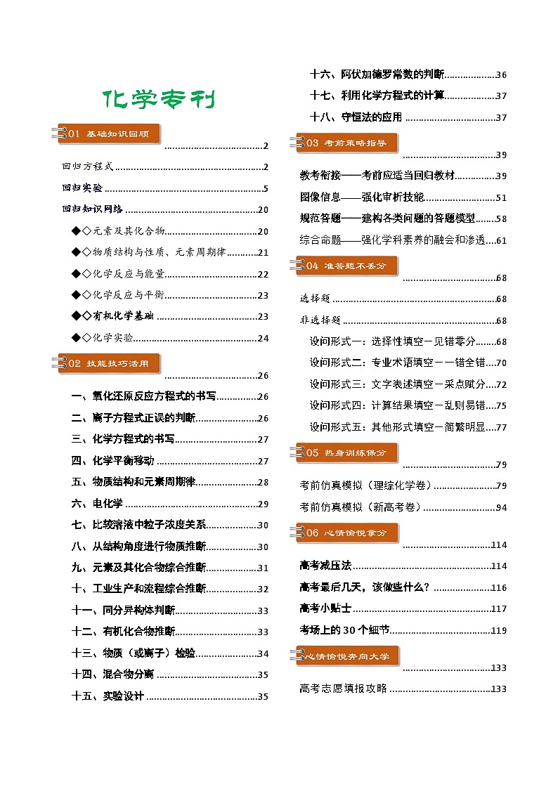 2024年高考考前最后一课之押题预测—化学第1页
