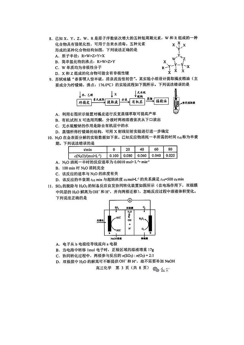 2024届东北三省四市联考暨沈阳市高三质量检测化学试题03
