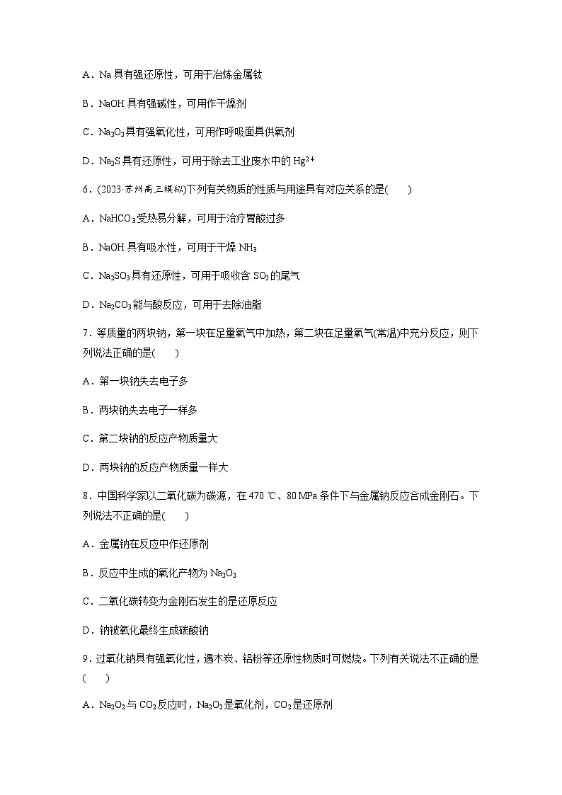 第17练　钠及其化合物  同步练习（含答案）-2025年高考化学一轮复习第2页