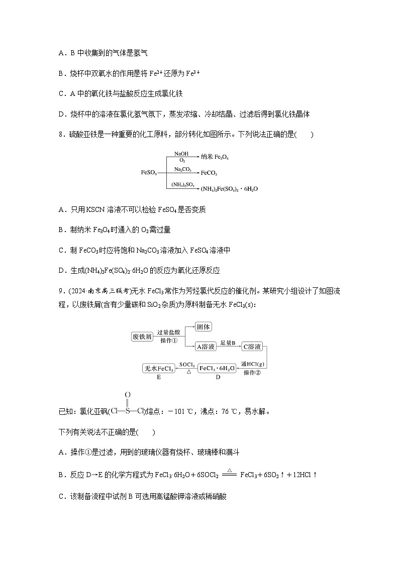 第20练　铁及其重要化合物的转化关系  同步练习（含答案）-2025年高考化学一轮复习第3页