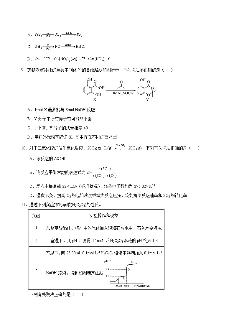 2024年高考押题预测卷—化学（江苏卷01）（考试版）03