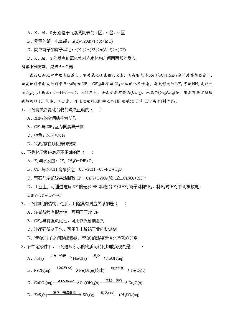 2024年高考押题预测卷—化学（江苏卷02）（考试版）02