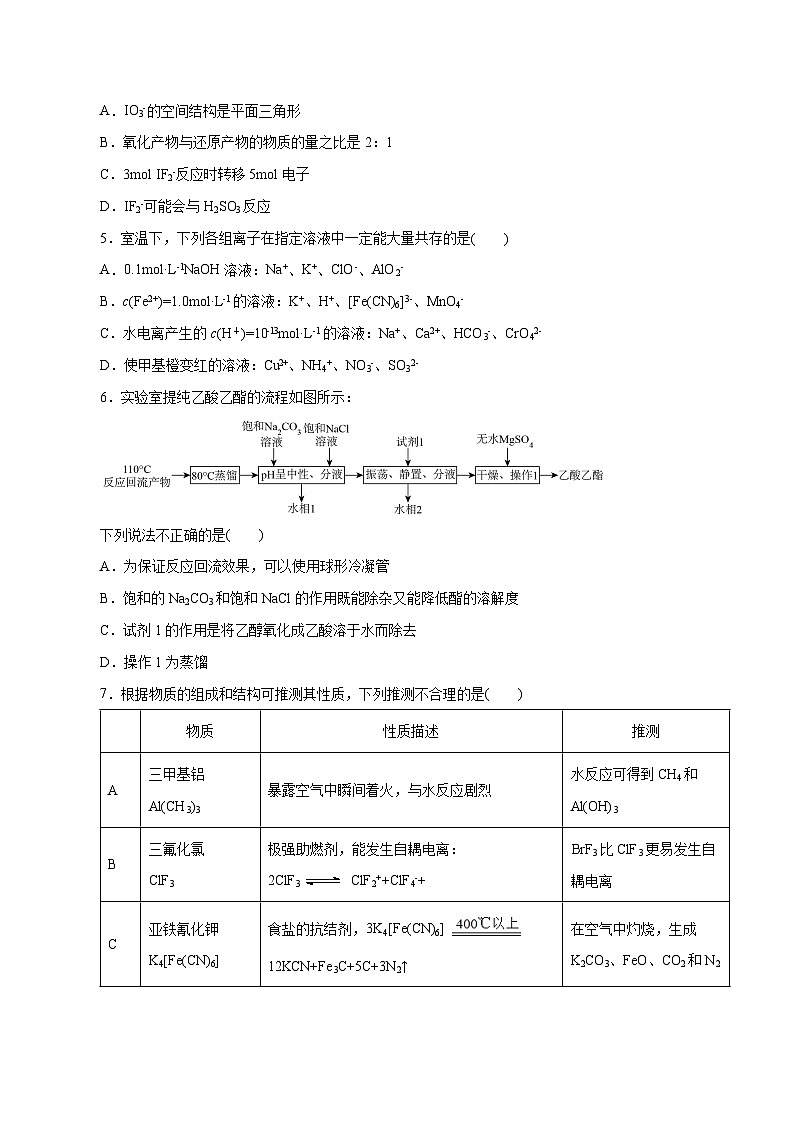 2024年高考押题预测卷—化学（浙江卷03）（考试版）第2页