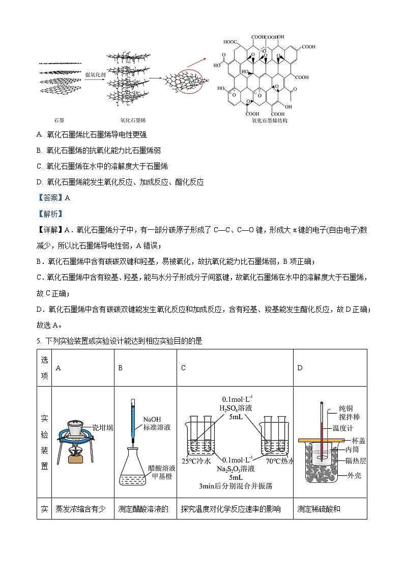 河北省重点高中2023-2024学年高三下学期第三次模拟化学试题（解析版）第3页