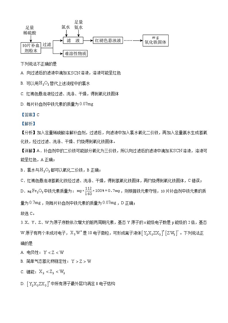 河南省焦作市博爱县第一中2023-2024学年高二下学期4月期中考试化学试题（解析版）第2页