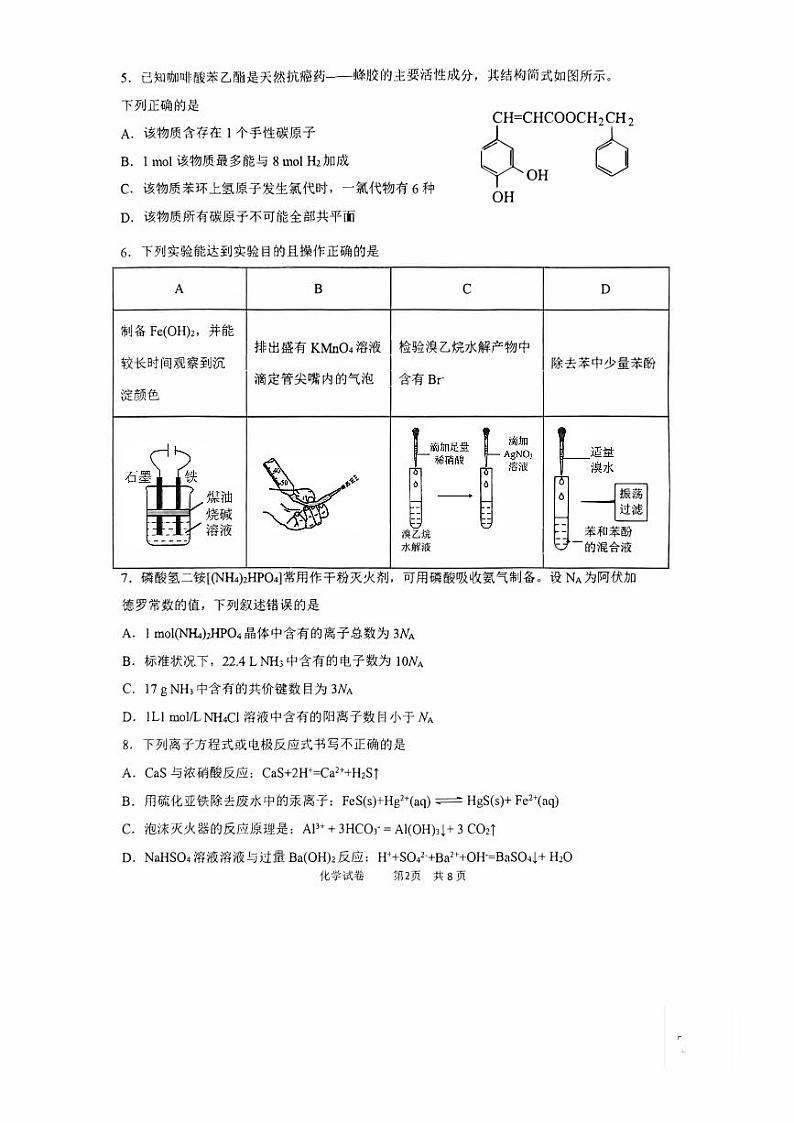 天津市十二区重点学校2024届高三下学期联考（二）化学试卷（PDF版附答案）02