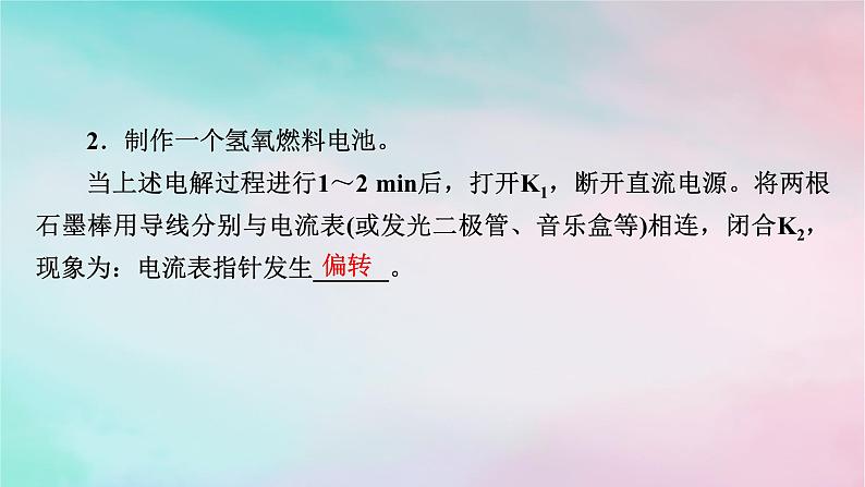 2025版新教材高中化学第4章化学反应与电能实验活动5制作简单的燃料电池课件新人教版选择性必修104