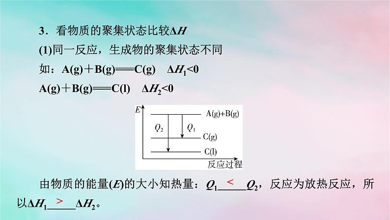 2025版新教材高中化学第1章化学反应的热效应微专题1ΔH的大小比较及热化学方程式的再书写课件新人教版选择性必修104