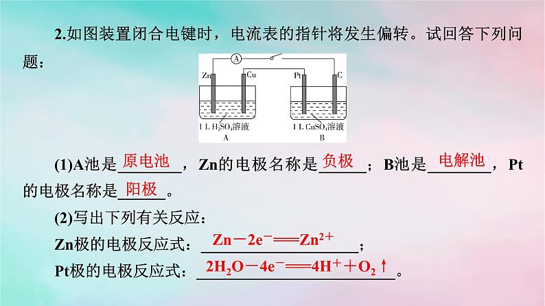 2025版新教材高中化学第4章化学反应与电能微专题8电化学中多池串联及定量计算课件新人教版选择性必修108