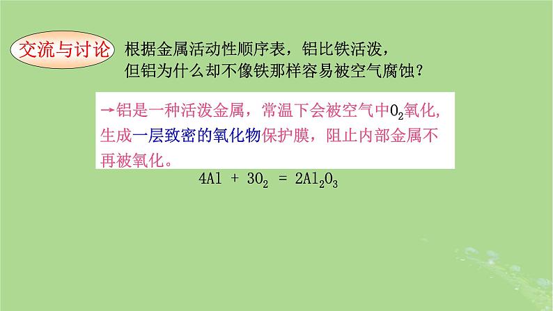 2024年同步备课高中化学3.2.2铝和铝合金课件新人教版必修第一册04