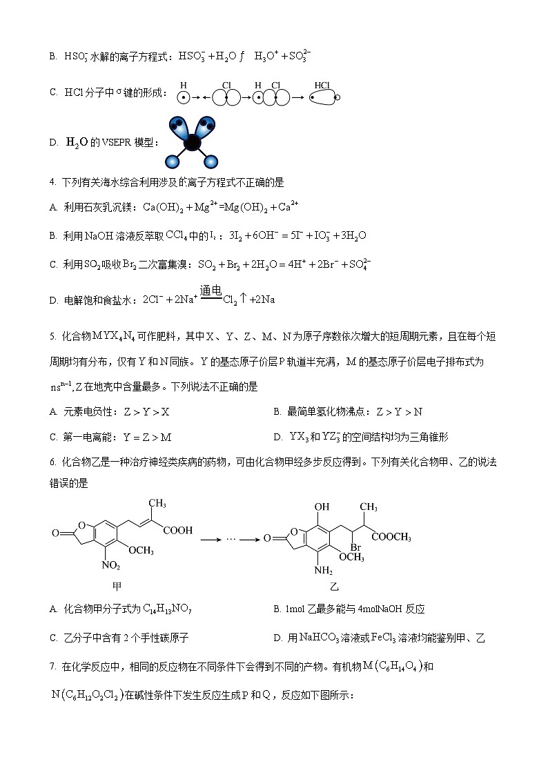 吉林省长春市东北师范大学附属中学2024届高三下学期第五次模拟考试化学试题（原卷版）第2页