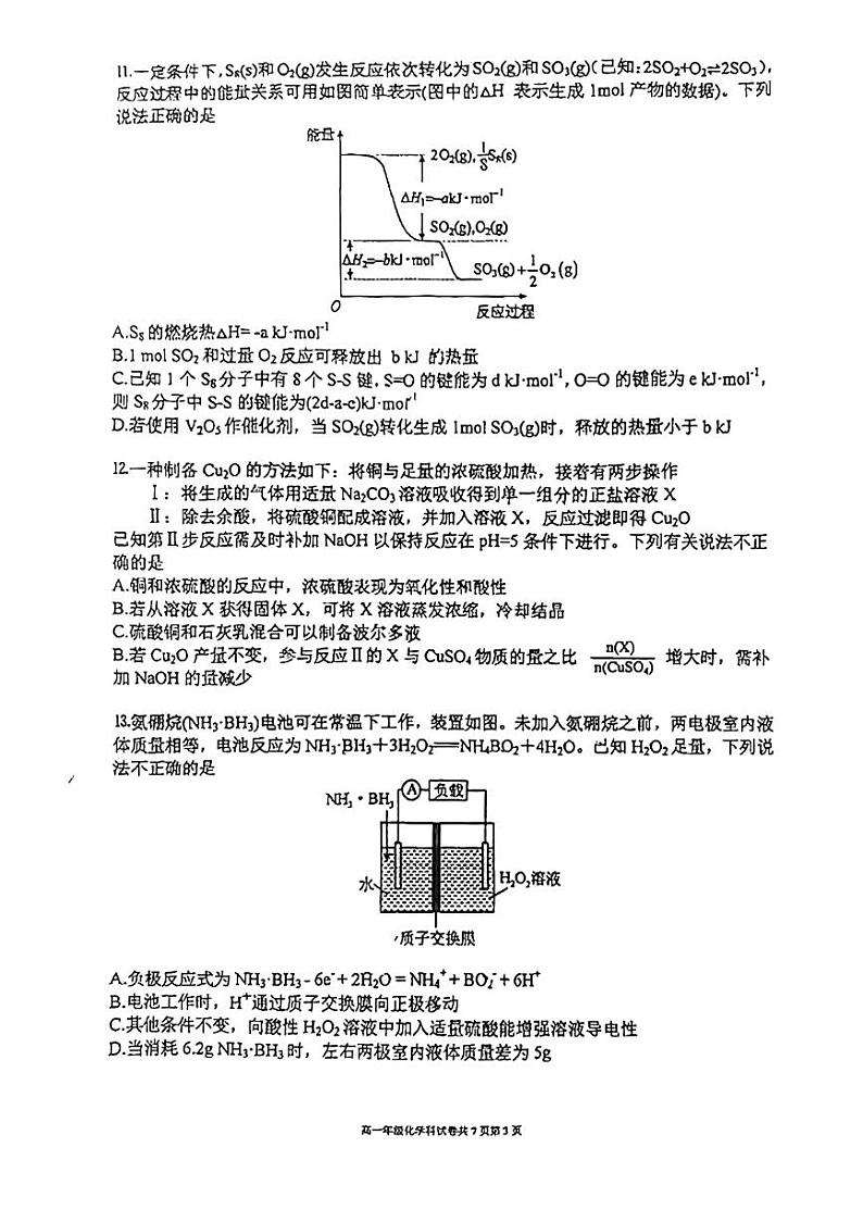 辽宁省大连市第二十四中学2023-2024学年高一下学期期中考试化学试题03