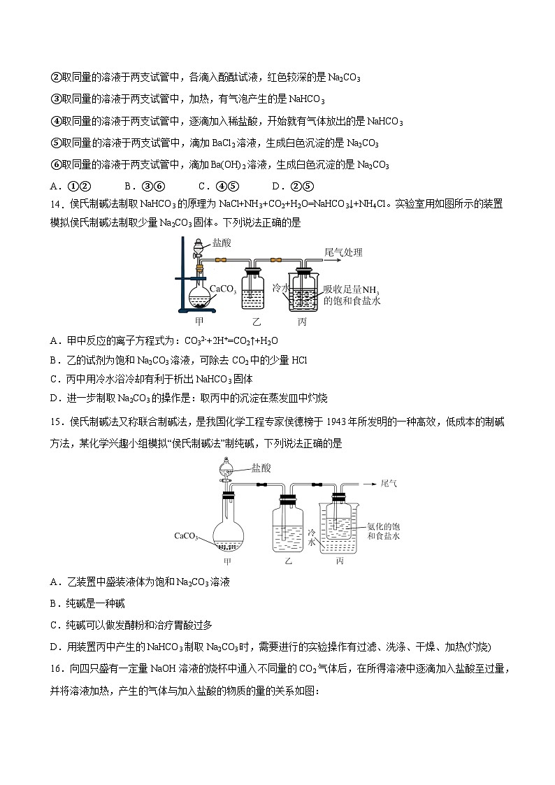 【分层练习】2.1 .3 钠盐、焰色试验高一化学同步备课（人教版2019必修第一册）（原卷版+解析版）03