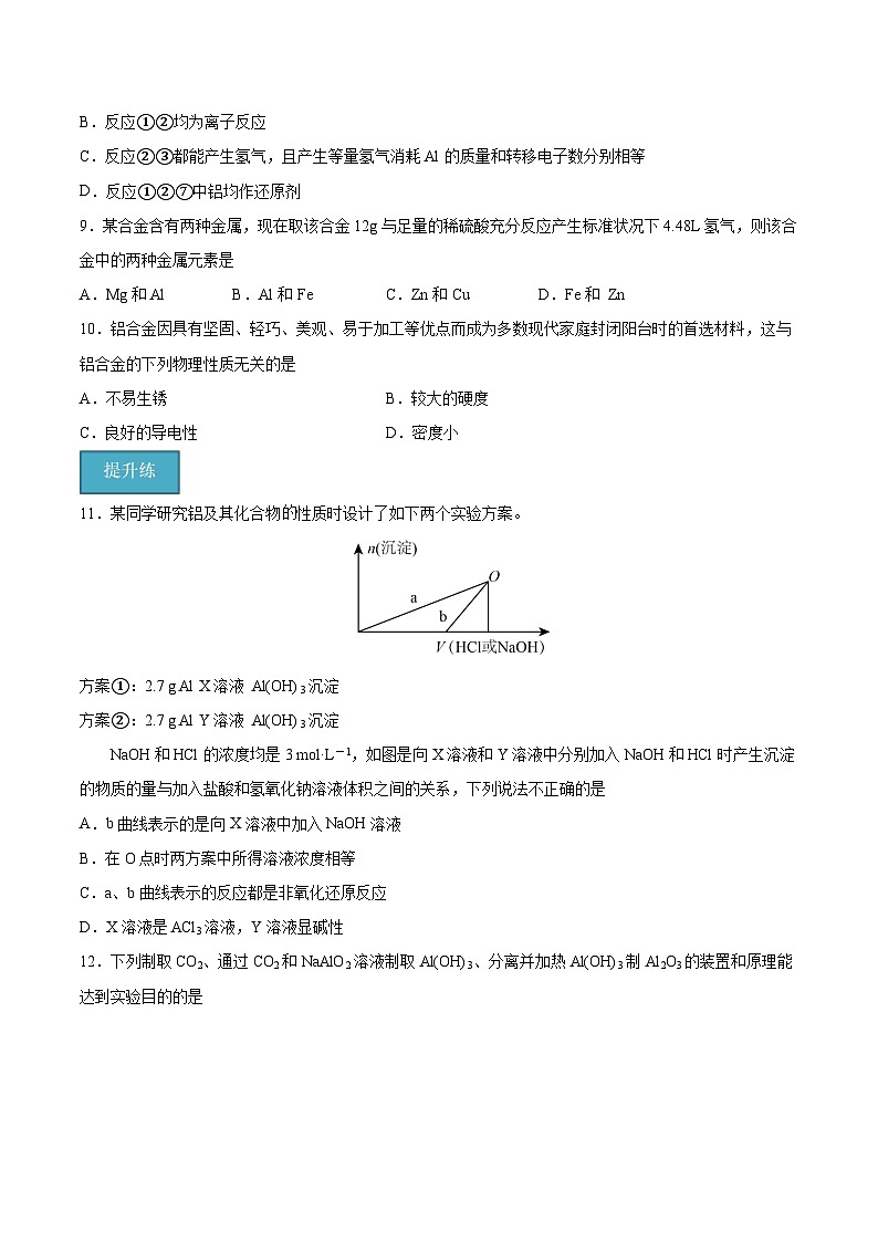 【分层练习】3.2 .3 氢氧化铝、铝盐高一化学同步备课（人教版2019必修第一册）（原卷版+解析版）03