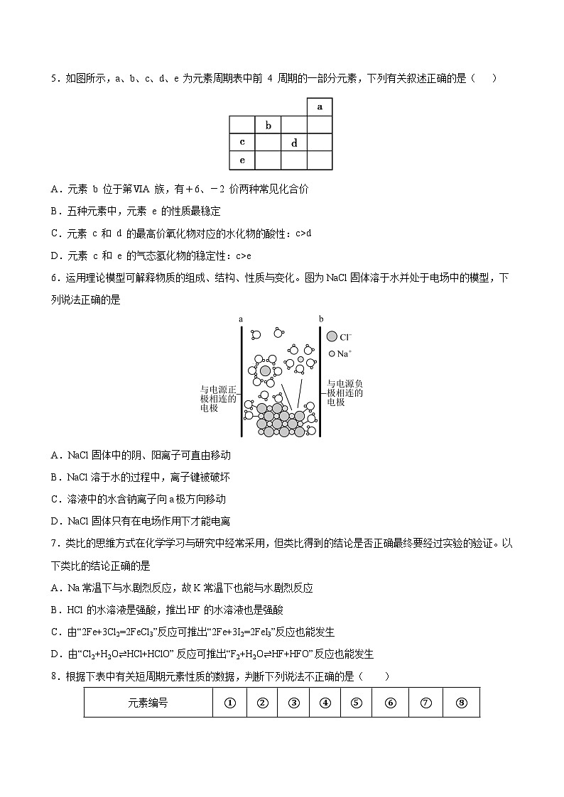 【单元测试】第四章 物质结构 元素周期律-高一化学同步备课（人教版2019必修第一册）（原卷版+解析版）02