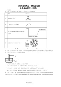 2024北京高三一模化学试题分类汇编：化学试题分类反应原理（选择）1