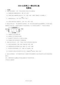 2024北京高三一模化学试题分类汇编：电解池