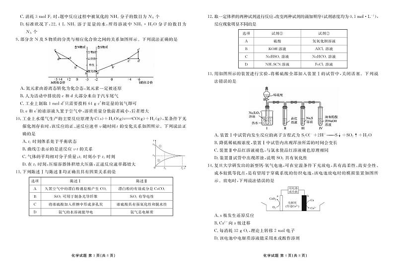 广东省河源市部分学校2023-2024学年高一下学期5月期中联考化学试题02