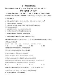 安徽省马鞍山市第二中学2023-2024学年高一下学期期中测试（实验班）化学试卷