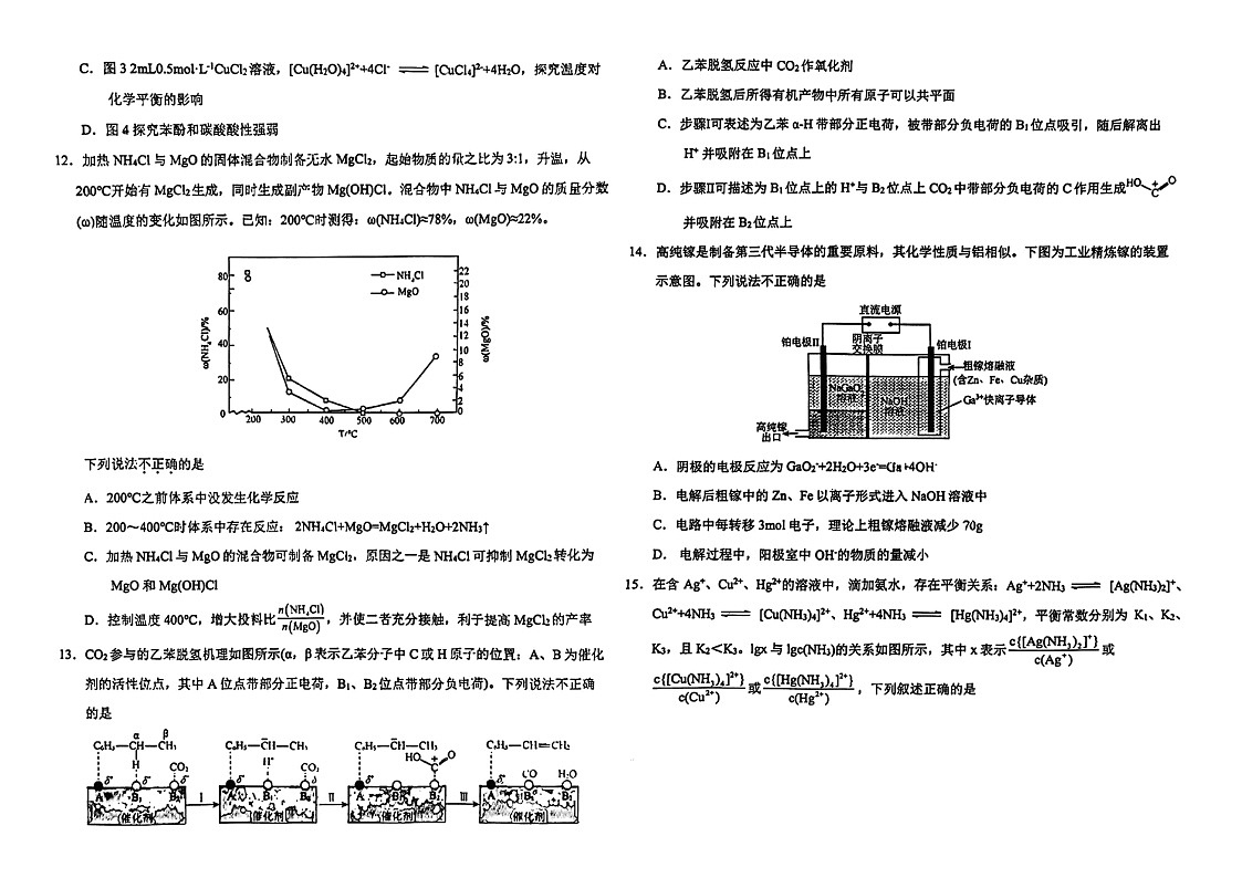 2024吉林东北师大附中高三下学期5检化学试题及答案第3页