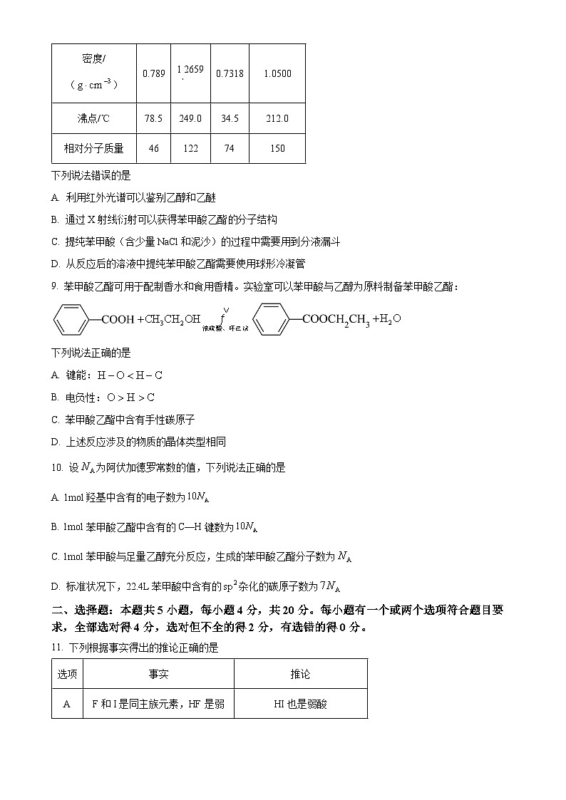 山东省大联考2023-2024学年高二下学期3月月考化学试题（原卷版+解析版）03