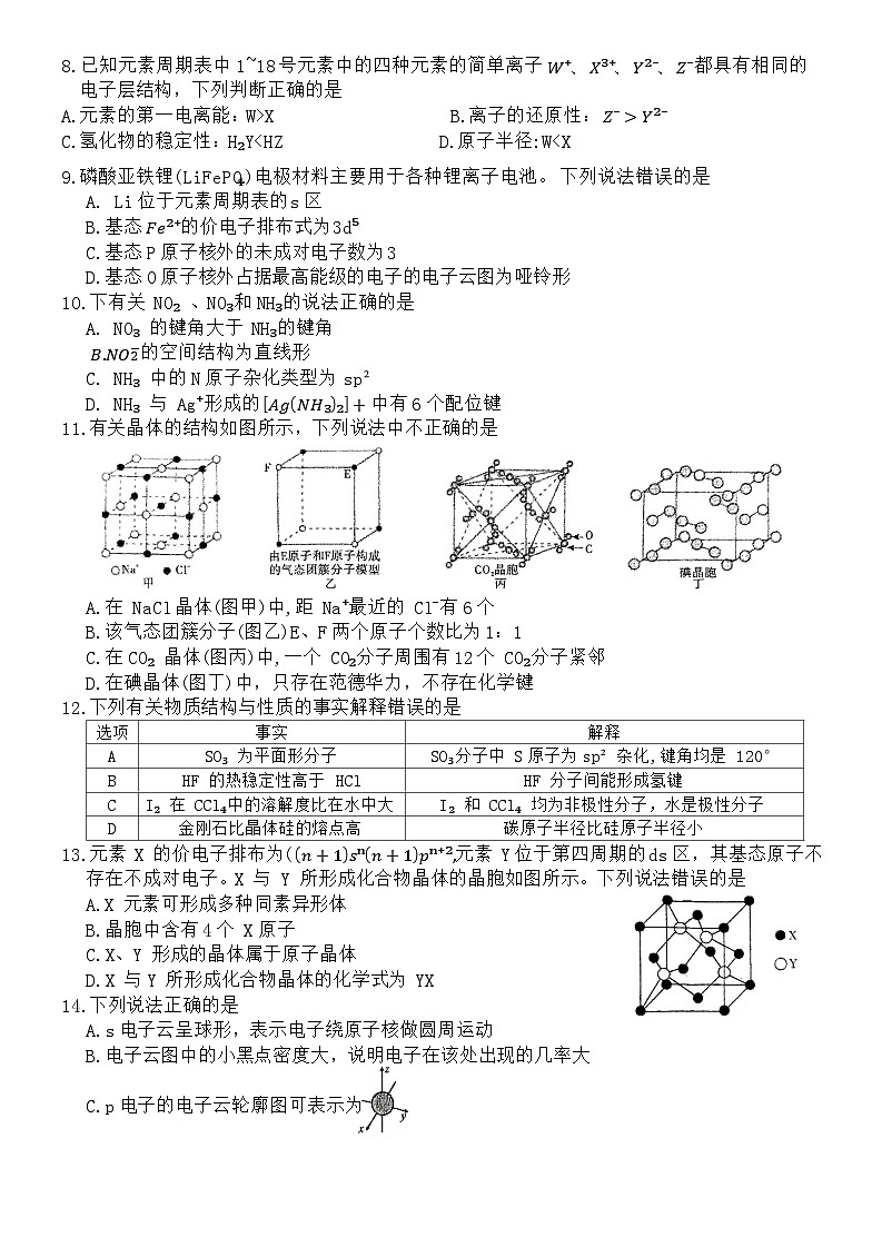 2024合肥百花中学等四校联考高二下学期5月期中考试化学含答案02