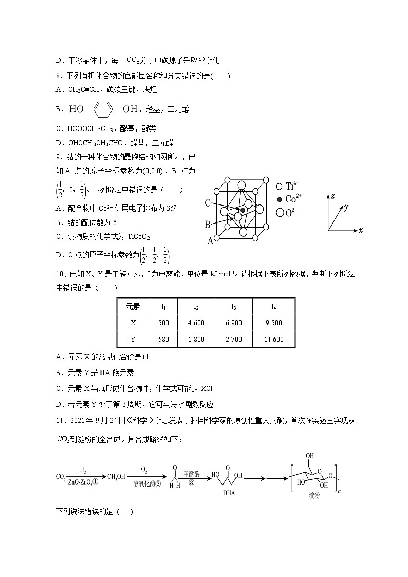 四川省眉山市仁寿县2023-2024学年高二下学期4月期中联考化学试题03